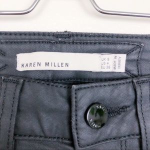 Karen Millen Black Waxed Skinny Leg Jeans Size 4